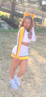 Johnson in B-CU cheerleading uniform