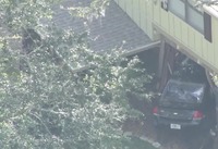 Car crashed into Interim President Grimes' home. Photo courtesy of Wesh