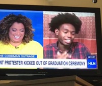 Bobbie appeared on HLN following Betsy DeVos scandal at Bethune-Cookman University. Photo courtesy of @bobbieluke Instagram