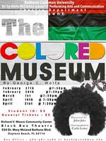 'The Colored Museum' promotional flyer presented by the Department of Speech Communications