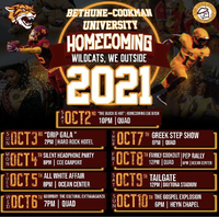 B-CU Homecoming week lineup via B-CU SAB